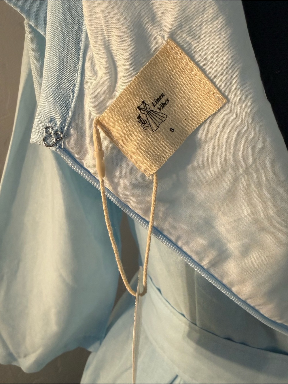Off-Shoulder Light Blue Midi Dress with Belted Waist #197 - Picture 8 of 14